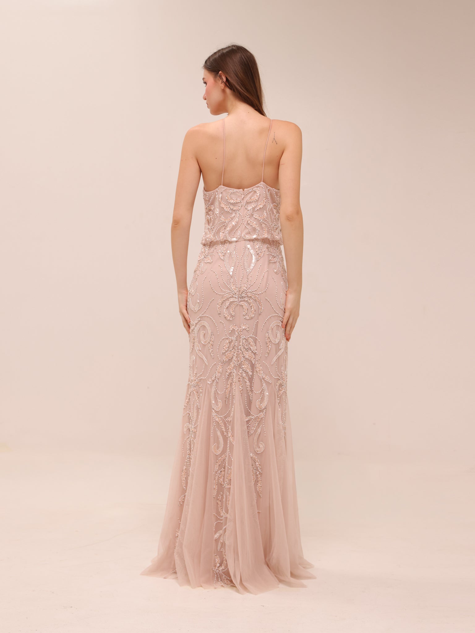 Bead Blouson Long Dress