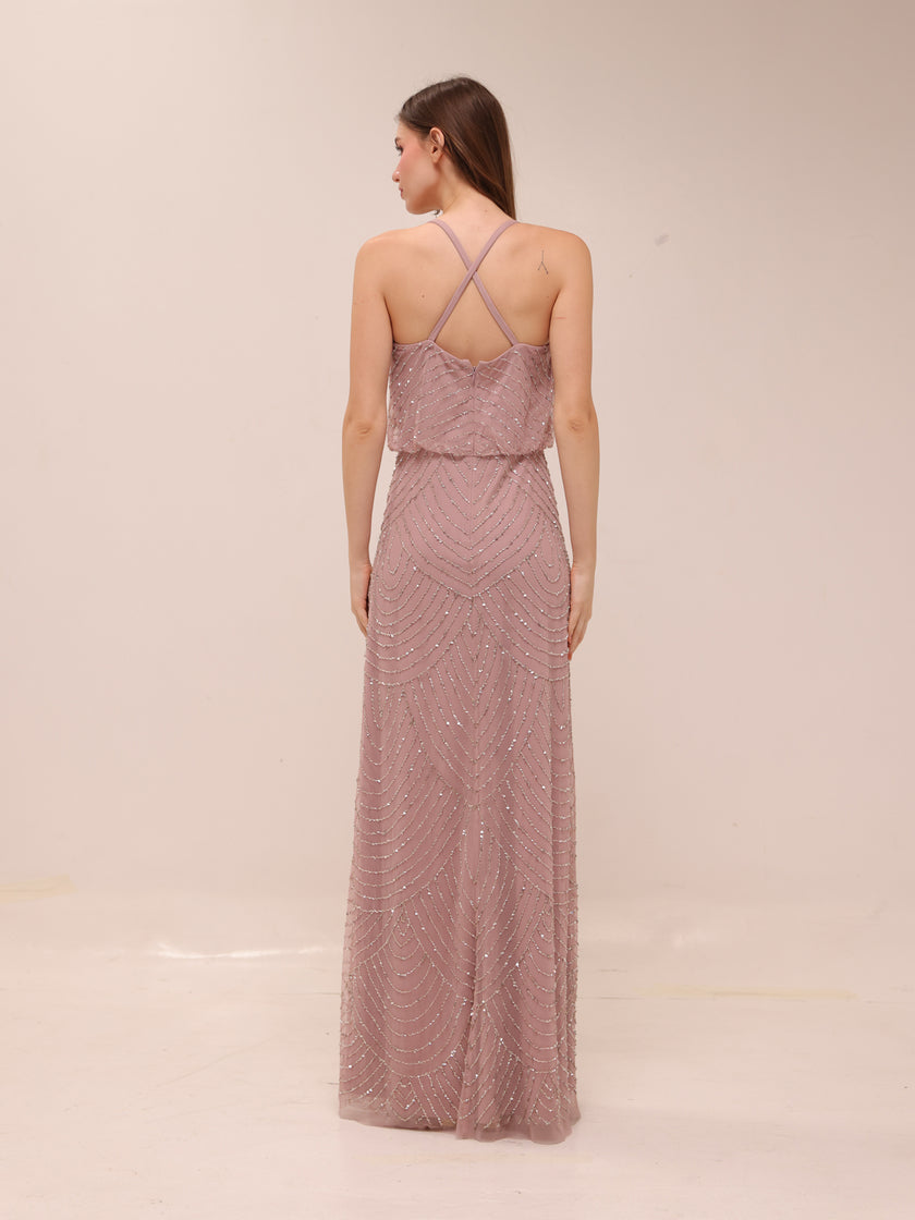 Art Deco Beaded Blouson Gown