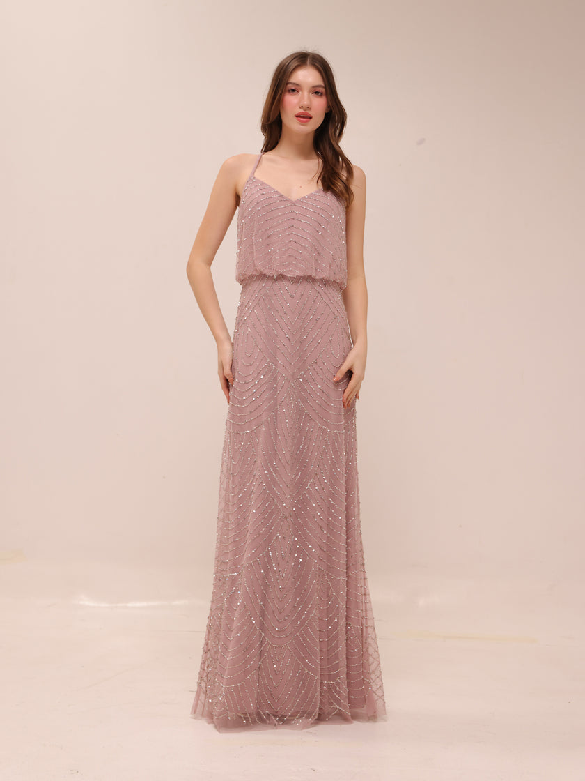 Art Deco Beaded Blouson Gown