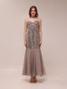 Silver Embellished Illusion Mermaid Gown