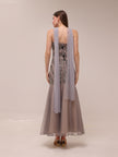 Silver Embellished Illusion Mermaid Gown