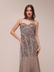 Silver Embellished Illusion Mermaid Gown