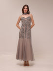 Silver Embellished Illusion Mermaid Gown