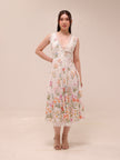 Open-Back Drop-Waist Midi Dress
