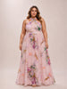 Pink Floral Halter Dress