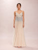 Beaded A-Line Gown in Nude