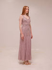 Blush Beaded Sleeveless Gown