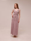 Blush Beaded Sleeveless Gown