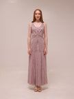 Blush Beaded Sleeveless Gown