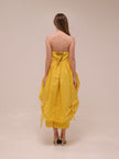 Corset High-Low Bubble Dress in Yellow