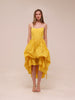 Corset High-Low Bubble Dress in Yellow