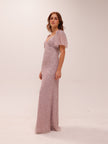 Beaded Mesh Gown
