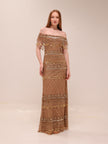 Gold Fringe Beaded Gown Gatzby