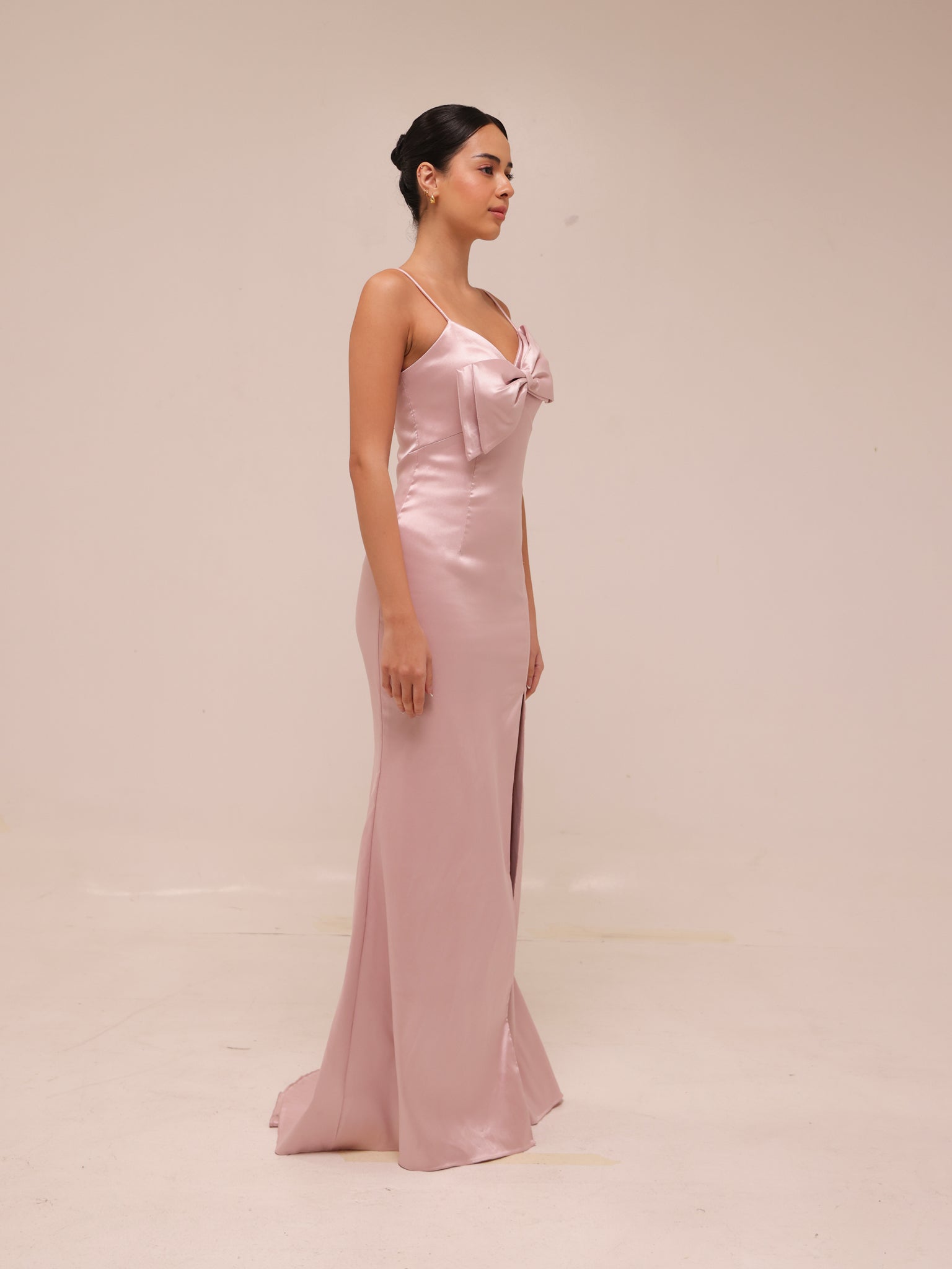 Bow-Detail Dress in Rose