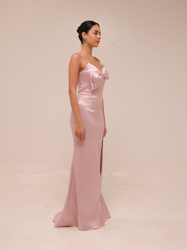 Bow-Detail Dress in Rose
