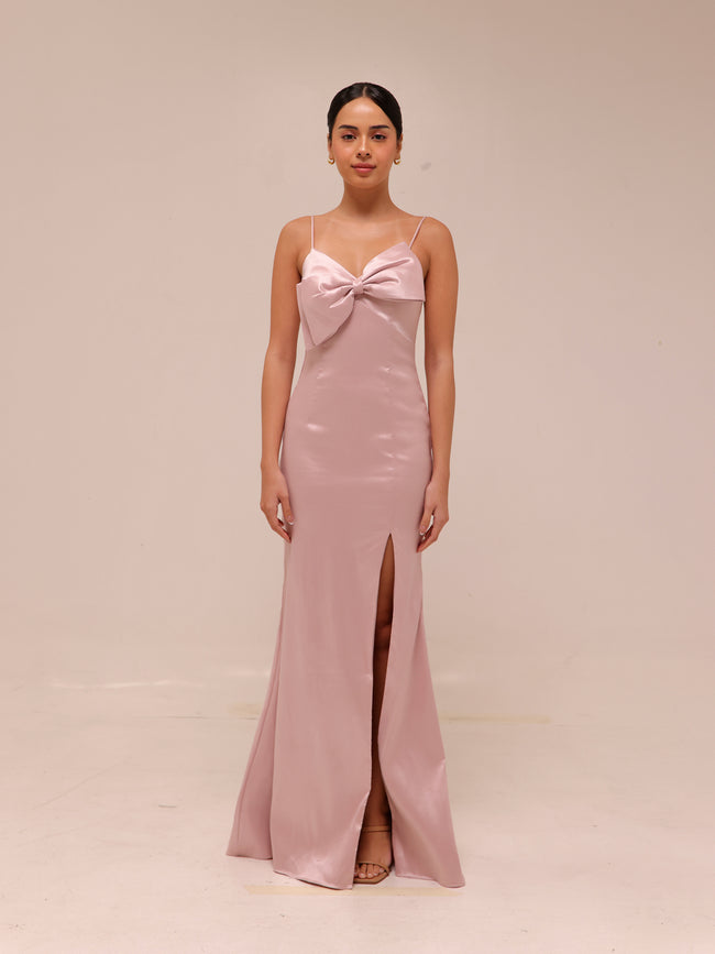 Bow-Detail Dress in Rose