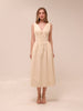 Vanita Beige Denim Midi Dress