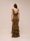 Asymmetric Shoulder Bias Cut Maxi Dress