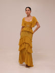 Flutter Sleeve Tiered Maxi Dress