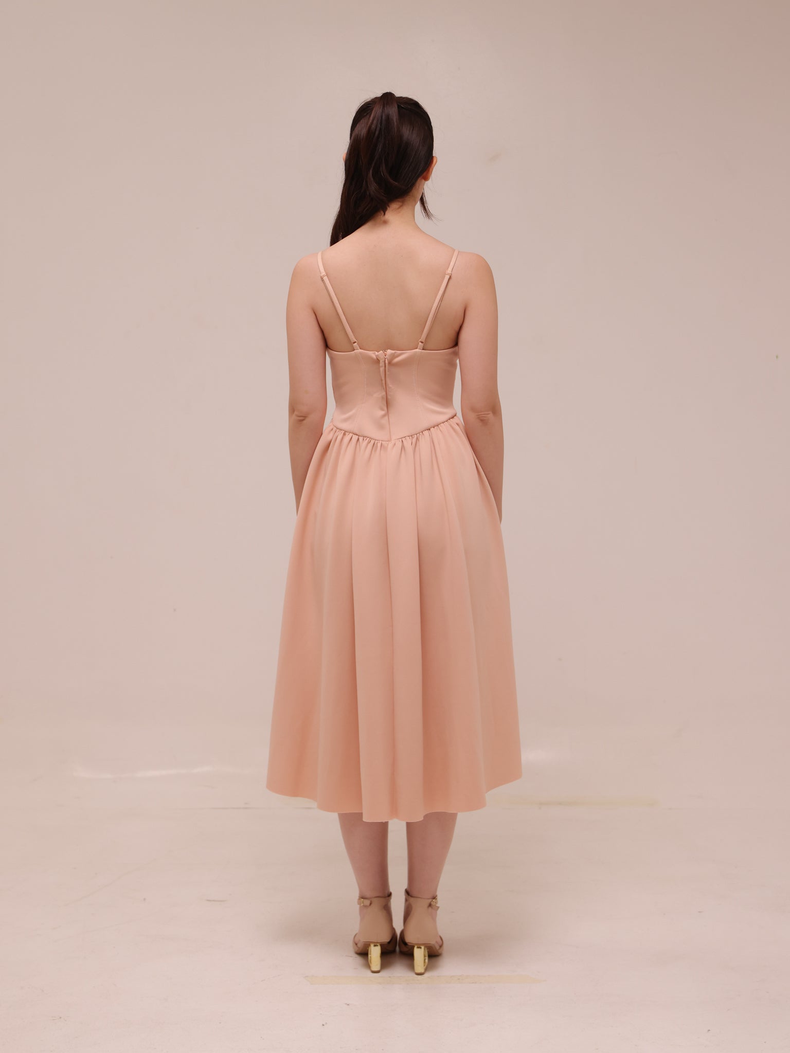 Plain Sleeveless Midi Dress