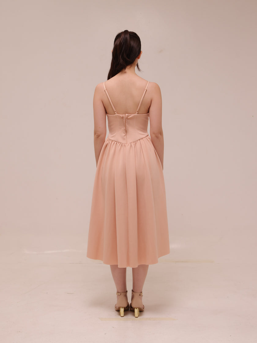 Plain Sleeveless Midi Dress