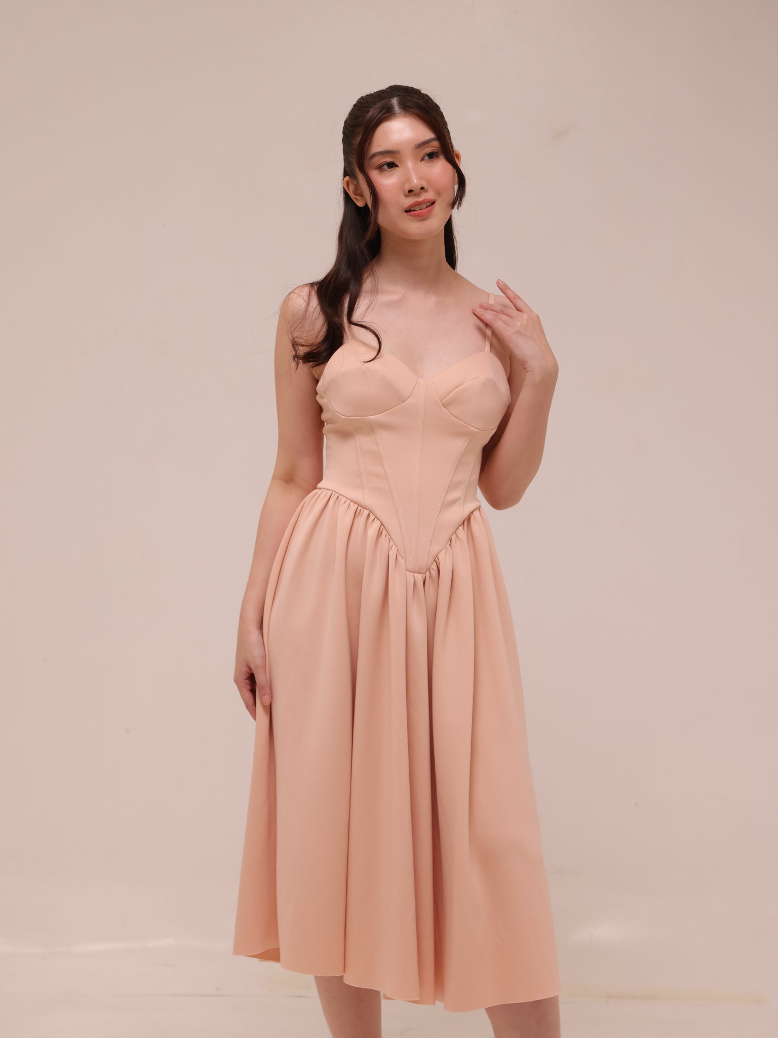 Plain Sleeveless Midi Dress