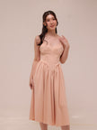 Plain Sleeveless Midi Dress