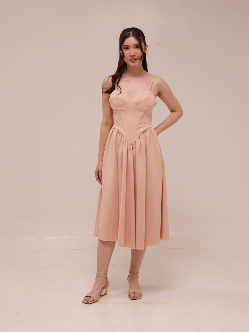 Plain Sleeveless Midi Dress