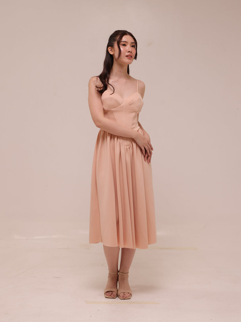 Plain Sleeveless Midi Dress