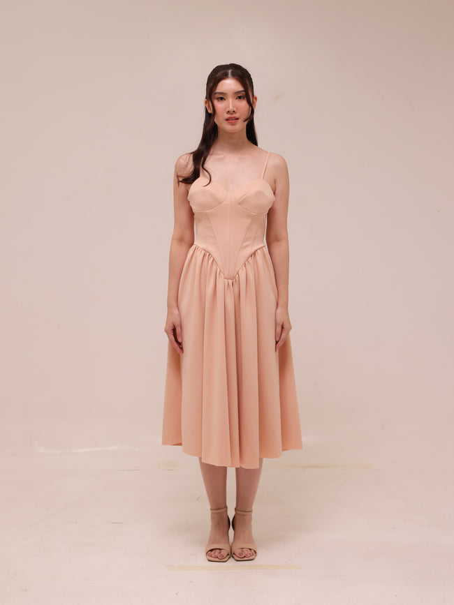 Plain Sleeveless Midi Dress
