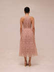 Lace Pinny Scallop Edge Midi Dress