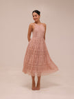 Lace Pinny Scallop Edge Midi Dress
