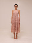 Lace Pinny Scallop Edge Midi Dress