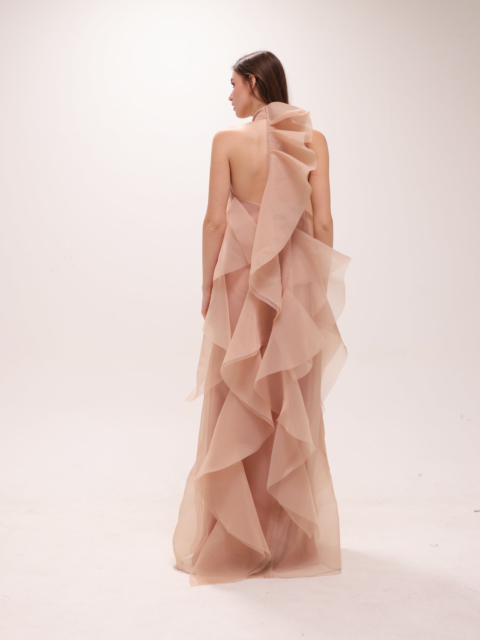 Blush Veil Halter Dress