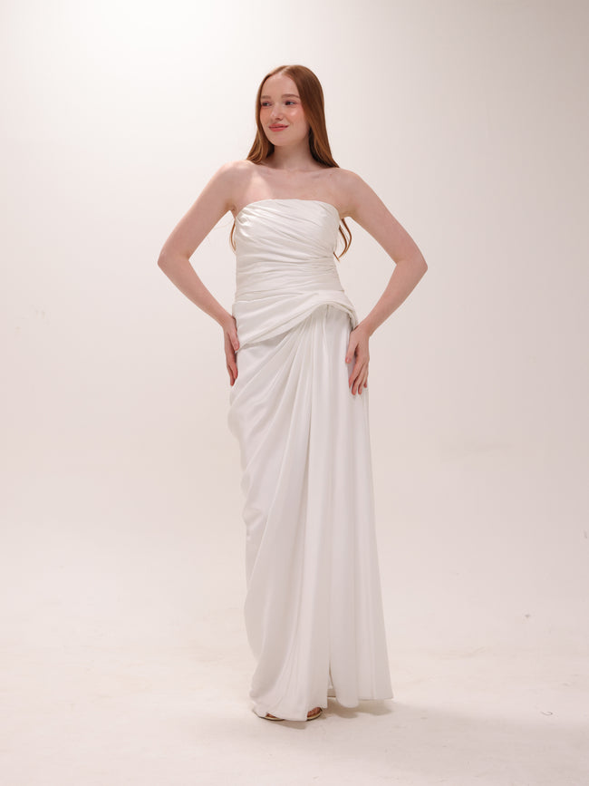 Ruched Slit Dress