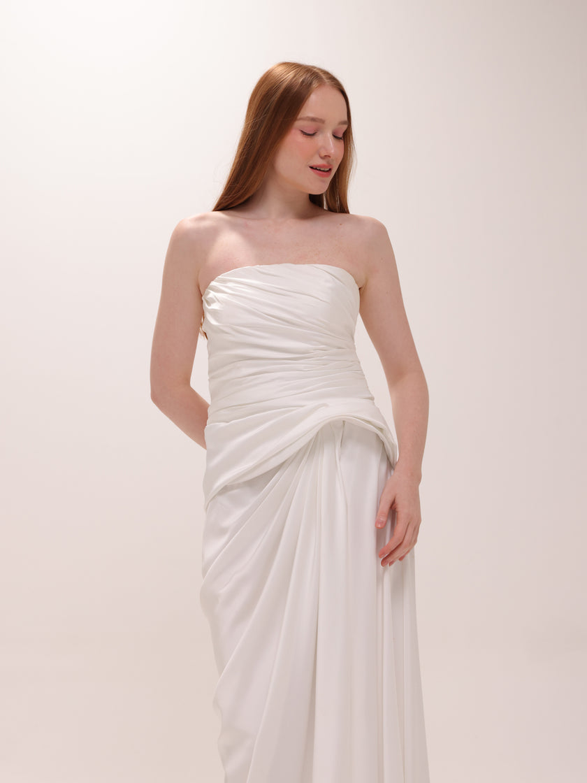 Ruched Slit Dress
