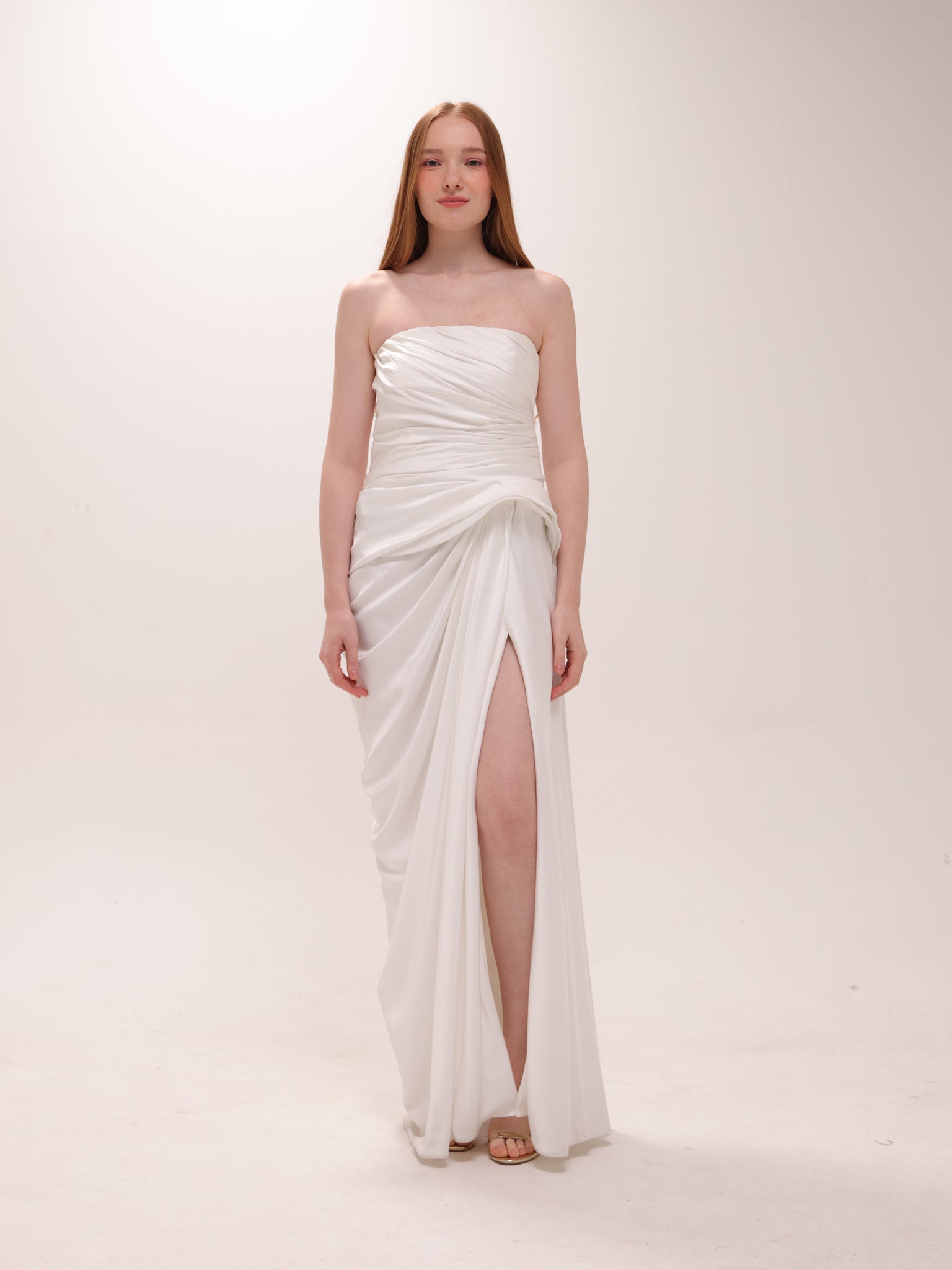 Ruched Slit Dress