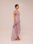 Floral Ruffle High-Low Maxi Dress