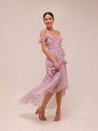 Floral Ruffle High-Low Maxi Dress