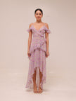Floral Ruffle High-Low Maxi Dress
