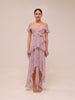 Floral Ruffle High-Low Maxi Dress