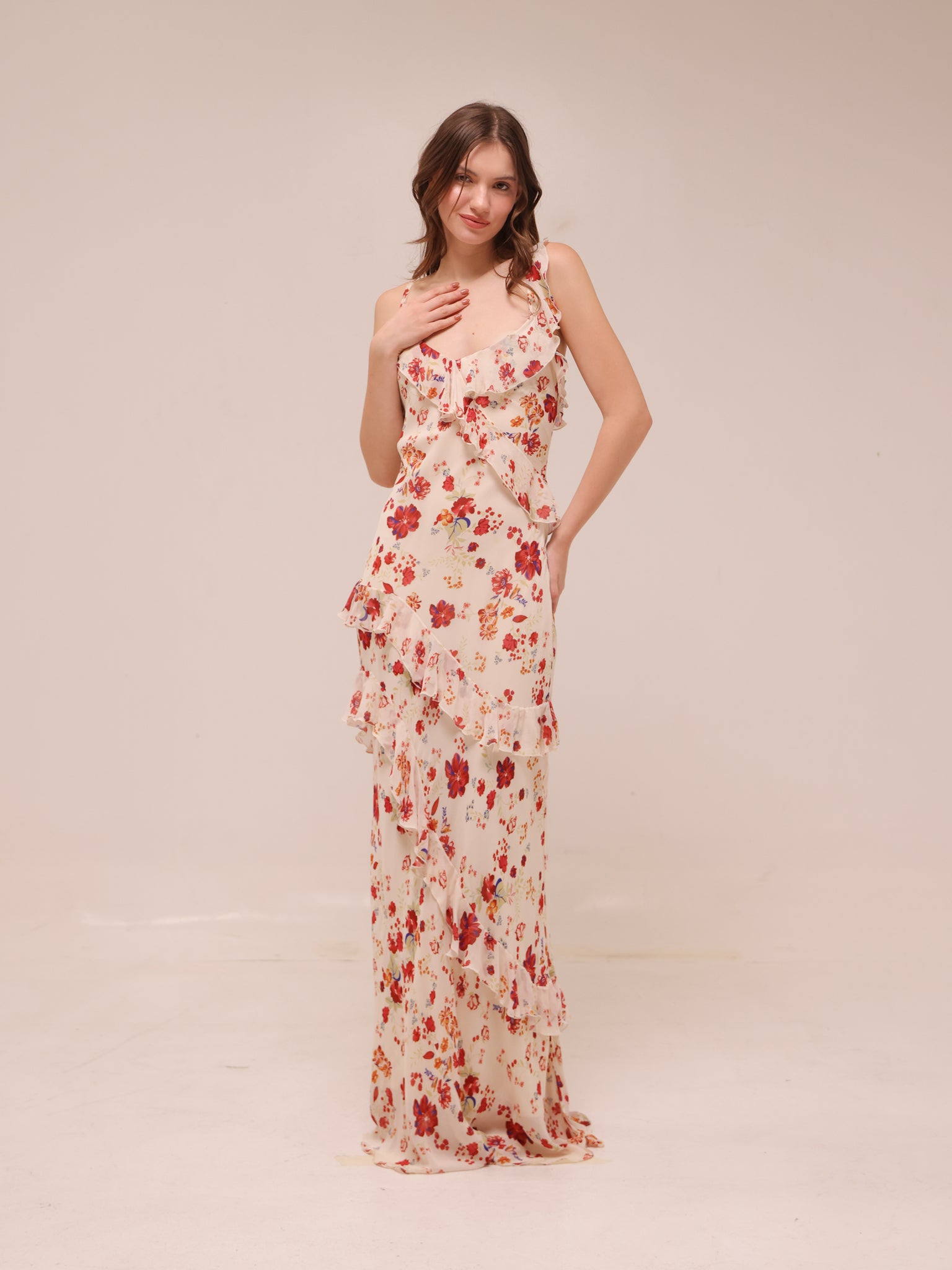Isabella Ruffle Maxi Dress