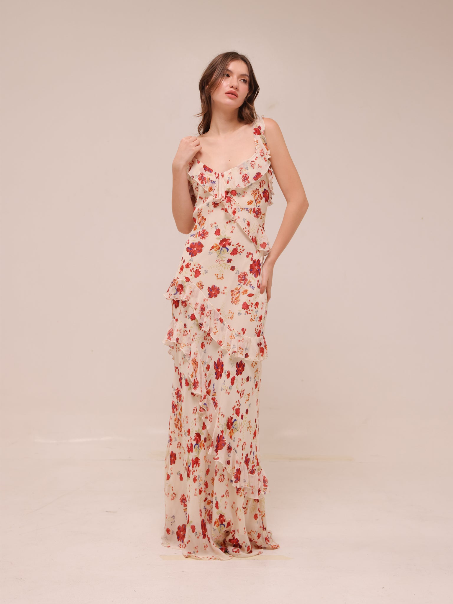 Isabella Ruffle Maxi Dress