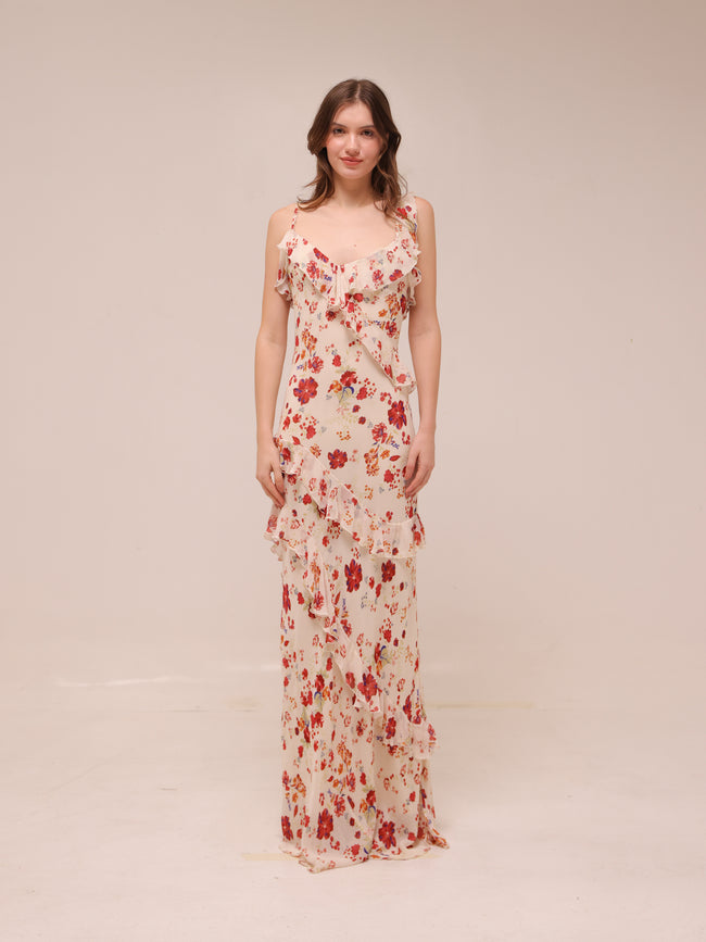 Isabella Ruffle Maxi Dress