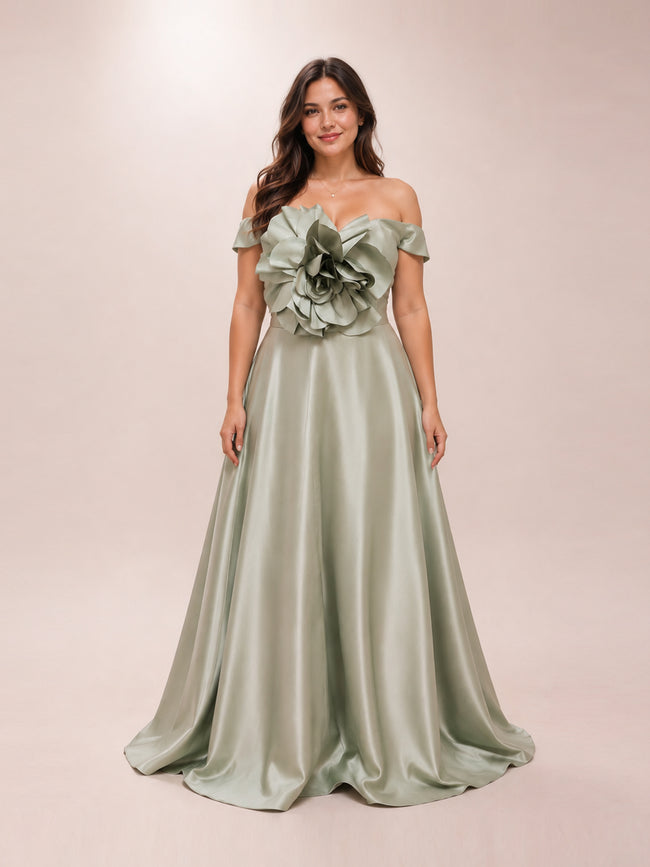 Sage Rosette Gown