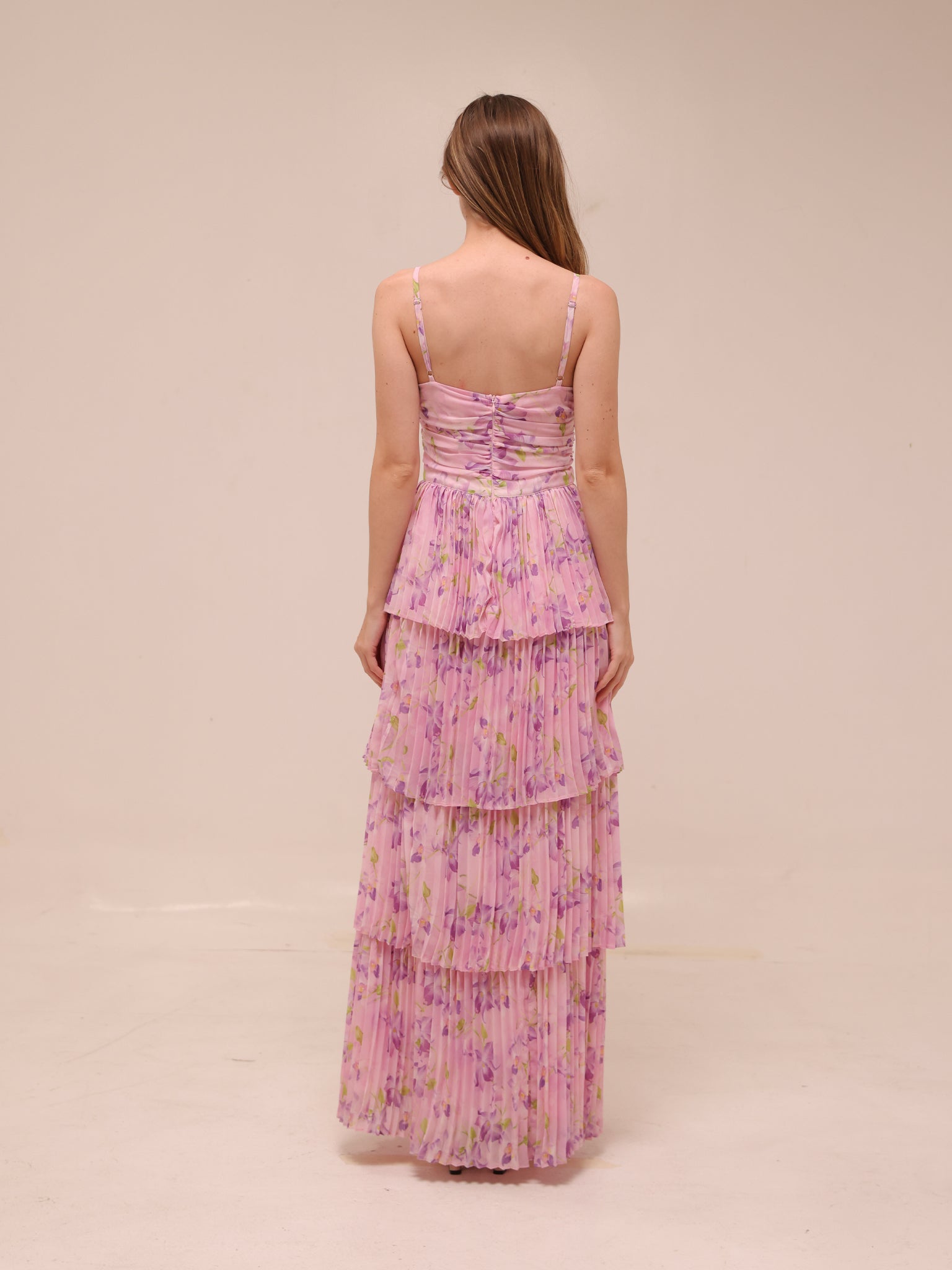 Daytona Pleated Floral Maxi Dress