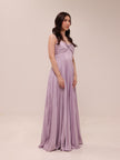 Cannelle Lilac Pleated Maxi Dress