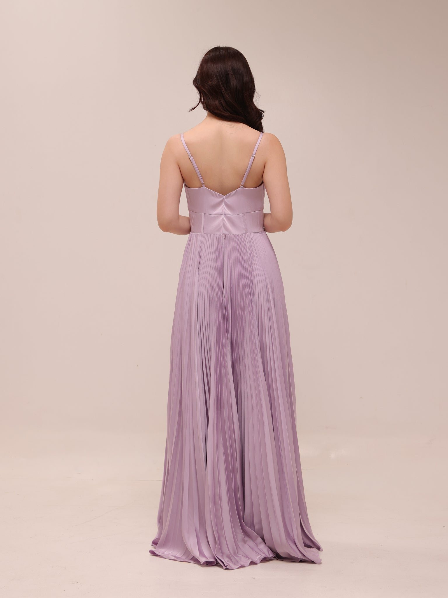 Cannelle Lilac Pleated Maxi Dress