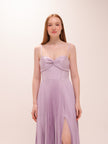 Cannelle Lilac Pleated Maxi Dress
