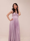 Cannelle Lilac Pleated Maxi Dress